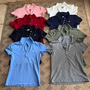 Aeropostal Women’s Polo Shirt Set - Pink, Red, Navy, Black, Gray, White, Olive
